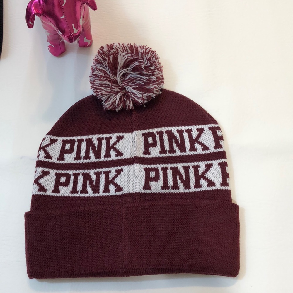 NWT VS Pink Logo Beanie one size